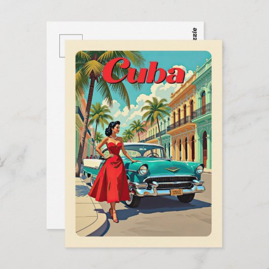  Havana Cuba Classic Car Retro Reizen Briefkaart (Voorkant / Achterkant)