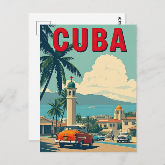 Havana Cuba Classic Car Retro Reizen Briefkaart (Voorkant / Achterkant)