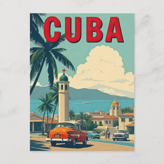  Havana Cuba Classic Car Retro Reizen Briefkaart (Voorkant)