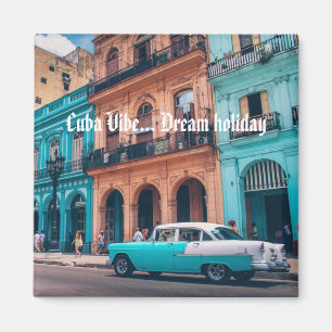 Havana Cuba Colorful Car City "Cuba vibe" Magneet