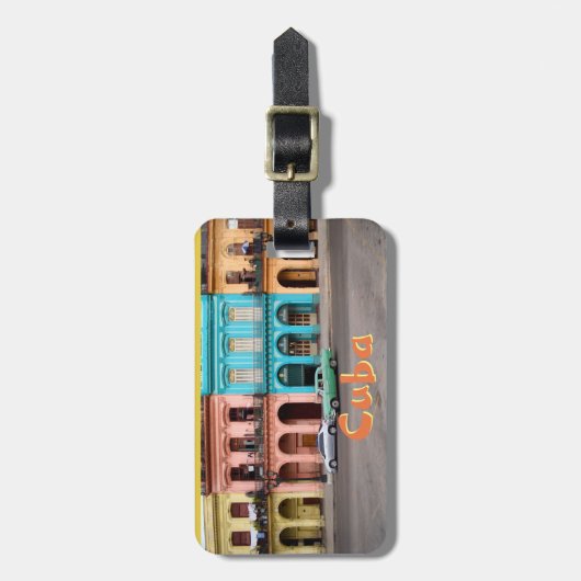 Havana Cuba Colorful Cuban Architecture Bagagelabel (Voorkant verticaal)