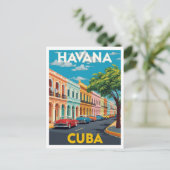 Havana Cuba Colorful Street Classic Car Briefkaart (Staand voorkant)