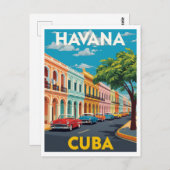 Havana Cuba Colorful Street Classic Car Briefkaart (Voorkant / Achterkant)