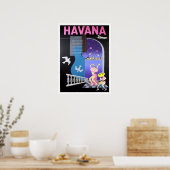 Havana, Cuba, dansnachten, luchtvaartmaatschappij Poster (Keuken)