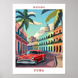 Havana Cuba Elegante Kunst Vintage Reizen Poster