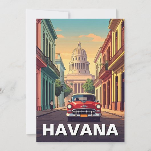 Havana Cuba Feestdagenkaart (Voorkant)