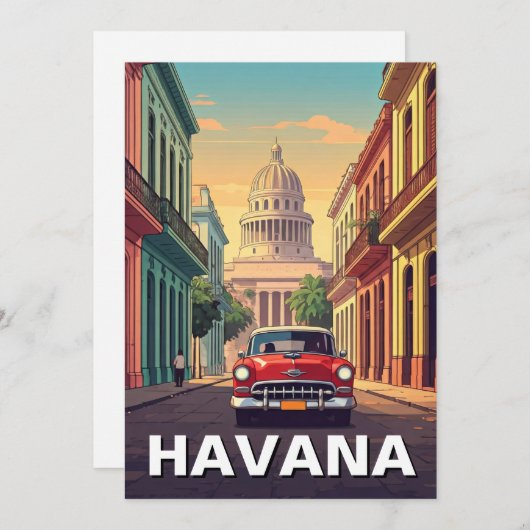 Havana Cuba Feestdagenkaart (Voorkant / Achterkant)