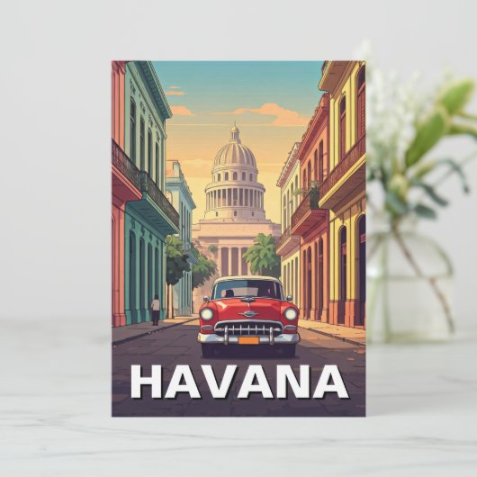 Havana Cuba Feestdagenkaart (Staand voorkant)