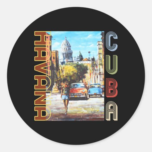 Havana Cuba Fine Art - Nationale Hoofdstad Ronde Sticker (Voorkant)