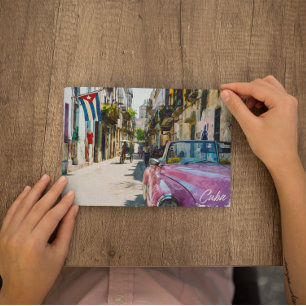 Havana Cuba Flag Travel Waterverf Briefkaart