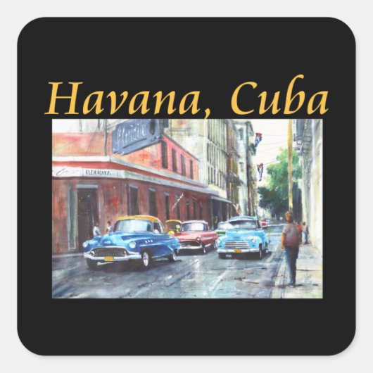 Havana Cuba Floridita Kunst Vierkante Sticker (Voorkant)