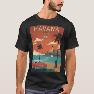 Havana Cuba Habana Cubaans Caribisch Eiland Retro T-shirt