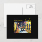 Havana Cuba - Habana Vieja Nachtscène Briefkaart (Voorkant / Achterkant)