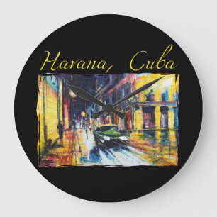 Havana Cuba - Habana Vieja Nachtscène Grote Klok
