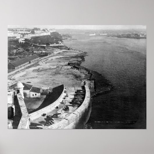 Havana, Cuba Harbour met een deel van Morro Castle Poster (Voorkant)