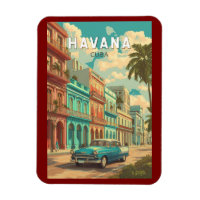 Havana Cuba Illustratie Travel Art Vintage