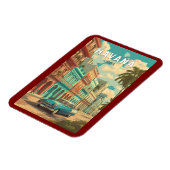 Havana Cuba Illustratie Travel Art Vintage Magneet (Linkerzijde)