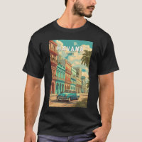 Havana Cuba Illustratie Travel Art Vintage