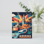 Havana Cuba Island Vintage Reisstad Briefkaart (Staand voorkant)