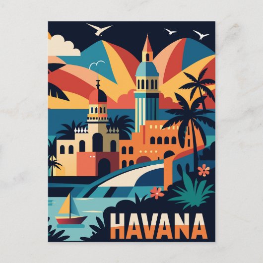 Havana Cuba Island Vintage Reisstad Briefkaart (Voorkant)