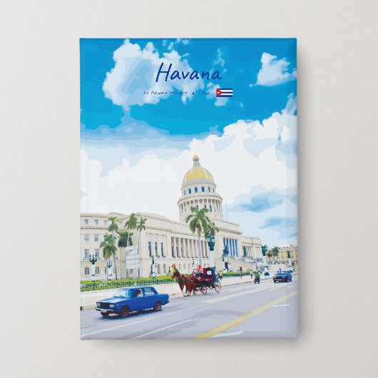 Havana, Cuba - Klassieke Vintage Soul Button (Voorkant)