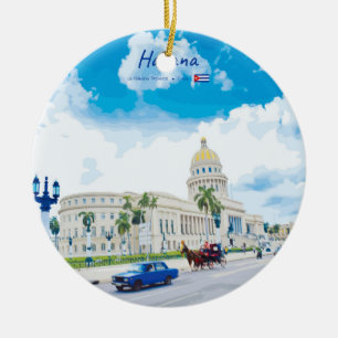Havana, Cuba - Klassieke Vintage Soul Keramisch Ornament