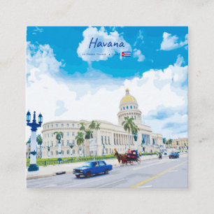 Havana, Cuba - Klassieke Vintage Soul Vierkante Visitekaartje