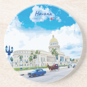 Havana, Cuba - Klassieke Vintage Soul Zandsteen Onderzetter