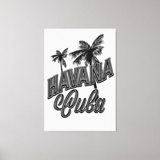 Havana Cuba  letterkunst. Canvas Afdruk (Voorkant)