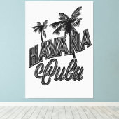 Havana Cuba  letterkunst. Canvas Afdruk (Insitu (Houten vloer))