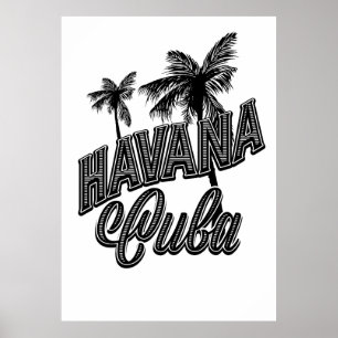 Havana Cuba  letterkunst. Poster