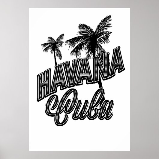 Havana Cuba  letterkunst. Poster (Voorkant)