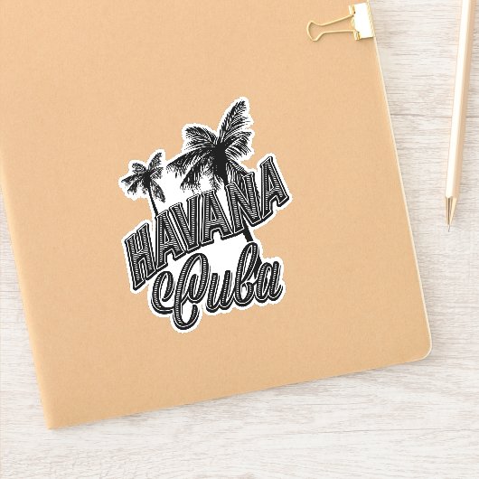 Havana Cuba  letterkunst. Sticker (Notitieboek)
