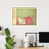 Havana Cuba Old City Map 1720 Poster (Thuiskantoor)