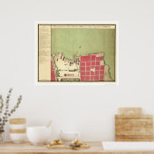 Havana Cuba Old City Map 1720 Poster (Keuken)