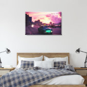 Havana Cuba op zonsondergang met  voertuigen Canvas Afdruk (Insitu (Slaapkamer))