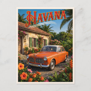 Havana Cuba Oude Auto Tropisch Reis Briefkaart