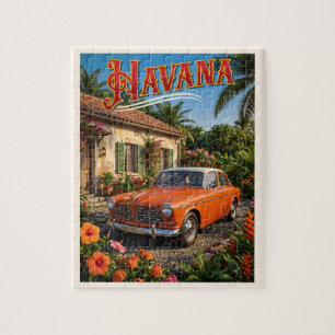 Havana Cuba Oude Auto Tropisch Reis Legpuzzel
