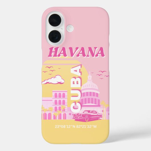 Havana Cuba Pink Preppy Art Case-Mate iPhone Case (Achterkant)