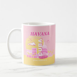 Havana Cuba Pink Preppy Art Koffiemok