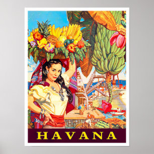 Havana Cuba — poster van oudsher reizen