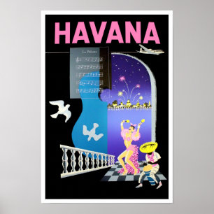 Havana Cuba — poster van oudsher reizen