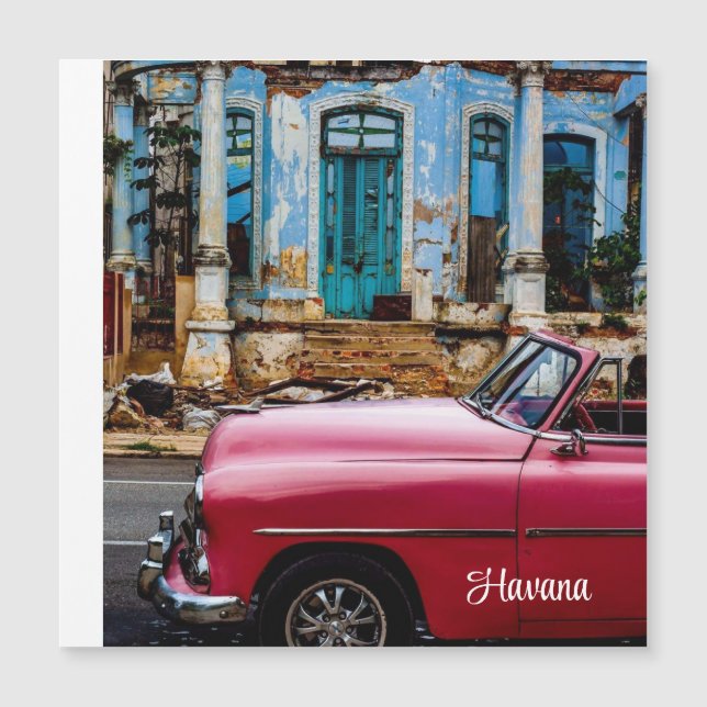 Havana Cuba Red Vintage Car (Voorkant)