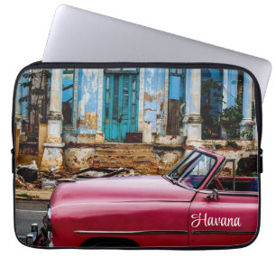 Havana Cuba Red Vintage Car Laptop Sleeve