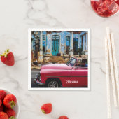 Havana Cuba Red Vintage Car Servet (Insitu)