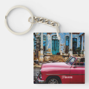 Havana Cuba Red Vintage Car Sleutelhanger