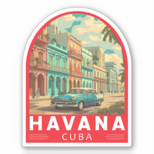 Havana Cuba Reis Kunst Embleem Sticker