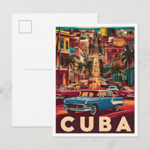 Havana Cuba Reis Reizen Vintage Briefkaart
