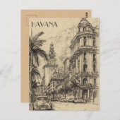 Havana Cuba Reizen Briefkaart (Voorkant / Achterkant)