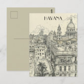 Havana Cuba Reizen Briefkaart (Voorkant / Achterkant)